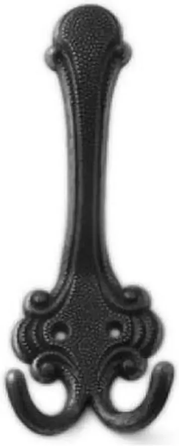 1x Luxe kapstokhaken jashaken met dubbele haak zwart hoogwaardig zamac 14 5 x 5 4 cm antiek stijl kapstokhaakjes garderobe haakjes