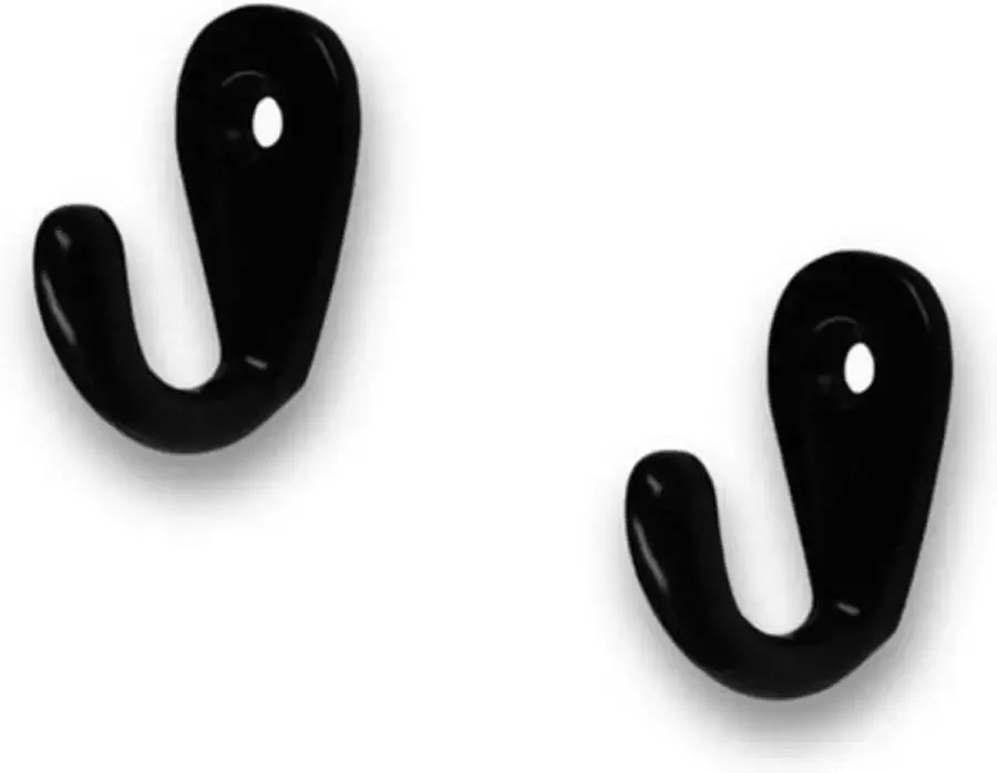 1x Luxe kapstokhaken jashaken zwart hoogwaardig metaal 3.5 x 2.7 cm zwarte kapstokhaakjes garderobe haakjes