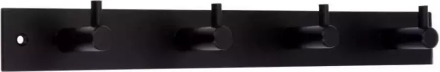 1x Luxe kapstokken jashaken zwart met 4 jashaken hoogwaardig metaal 4 3 x 32 2 cm wandkapstokken garderobe haakjes deurkapstokken