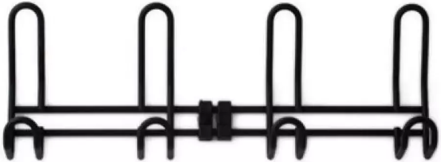 1x Luxe kapstokken jashaken zwart met vier haken wandkapstok deurkapstok 12 6 x 38 cm hoogwaardig aluminium zwarten kapstokhaakjes garderobe haakjes