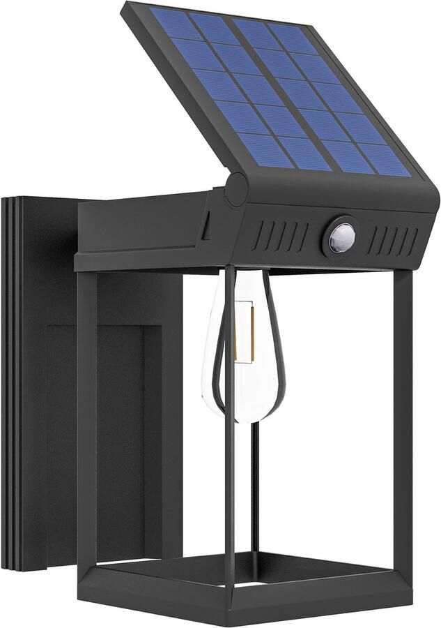 1x Solar Wandlamp voor Buiten Bewegingsmelder 5m Instelbare Helligheid 20-160lm Waterdicht IP44 Tuin Terras Garage