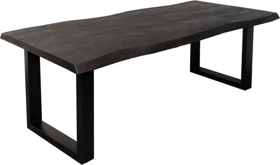 SALE Tuintafel Mango 260x100 Massief 5 cm Zwart Spinpoot groot Boomstam NORMAAL 899 00