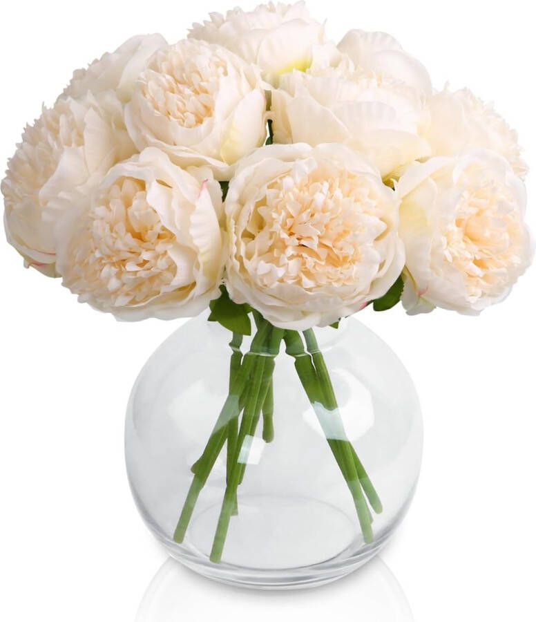 2 bundels kunstpioenrozen 10 koppen zijde namaakpioenrozen voor bruiloft huis feest tafel tafelopzetstukken bloemenarrangement hotel kantoor decoratie champagneroze