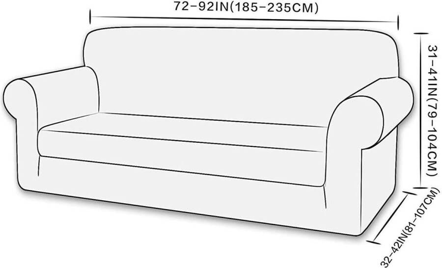 2-delige bankovertrek jacquard bankovertrek meubelbescherming antislip bankhoes + bekleding 3-zits donkergrijs 185 235 cm