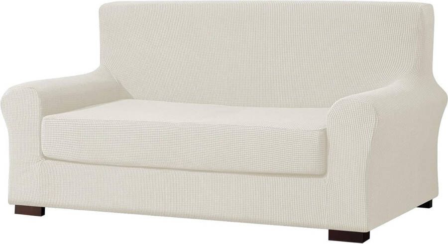 2-delige bankovertrek jacquard bankovertrek meubelbescherming antislip bankhoes hoes + bekleding 2-zits (crèmekleur 145-185 cm)