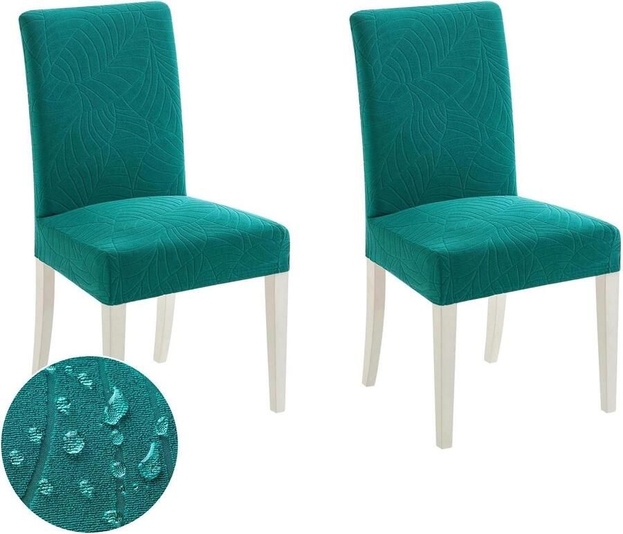 2-delige blauwgroene schommelstoelhoezen moderne hoezen voor stoelen bureaustoel bekleding keuken woonkamer banket familie bruiloft feest