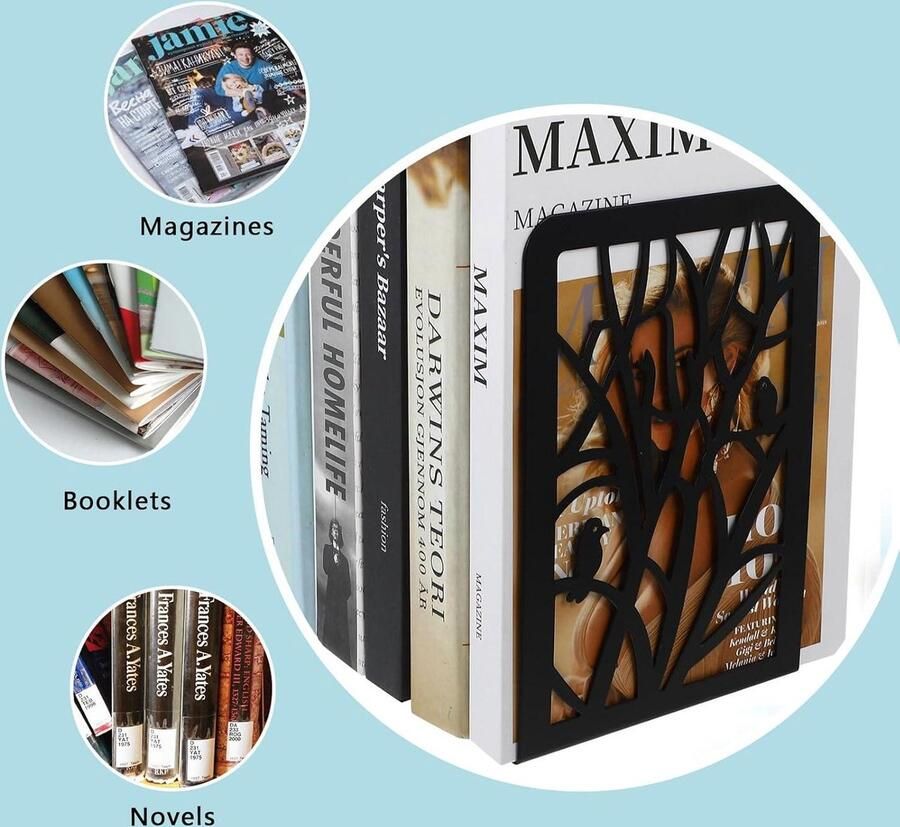 2-Delige Boekensteun Kinderen Metaal Boekenhouder CD DVD Onzichtbare Boekenkast Boekstopper boekensteun