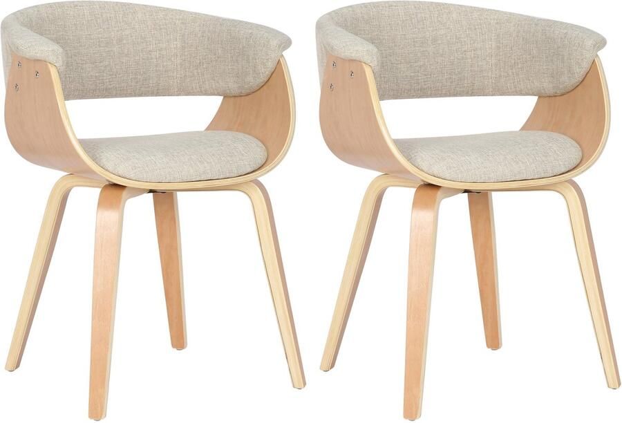 2-delige Eetkamerstoelen Set Leunstoelen Ergonomisch Design Stijlvol Textiel
