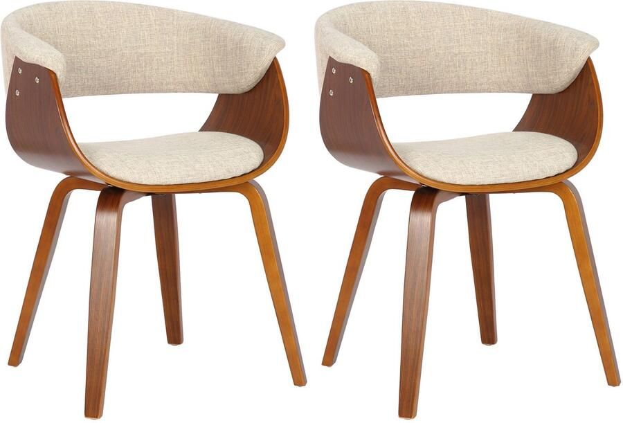 2-delige Eetkamerstoelen Set Leunstoelen Ergonomisch Design Stijlvol Textiel