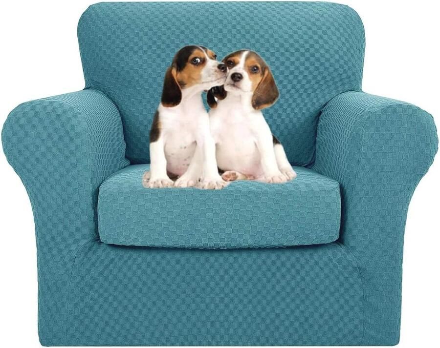 2-delige Jacquard stoelhoezen met armen Super Stretch Antislip Slipcover voor Fauteuils