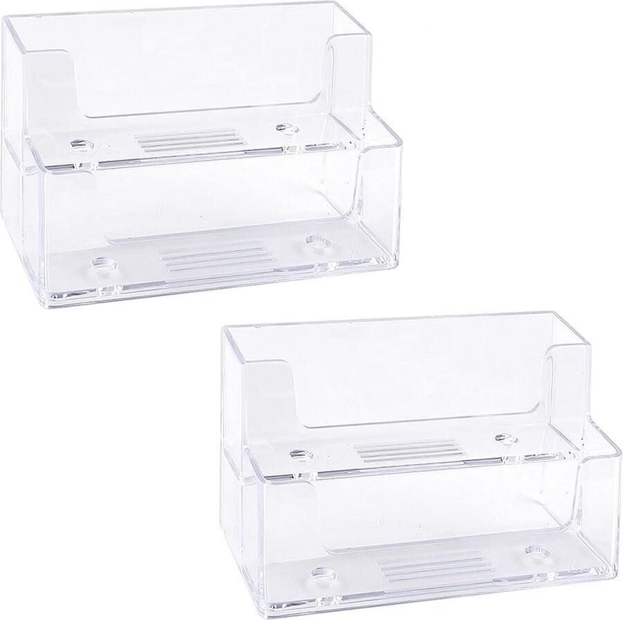 2-delige kaartenstandaard visitekaartjesbox tweetraps kaartstandaard acryl visitekaarthouder kaartenorganizer bureau visitekaarthouder bureaudecoratie accessoires kaartenstandaard