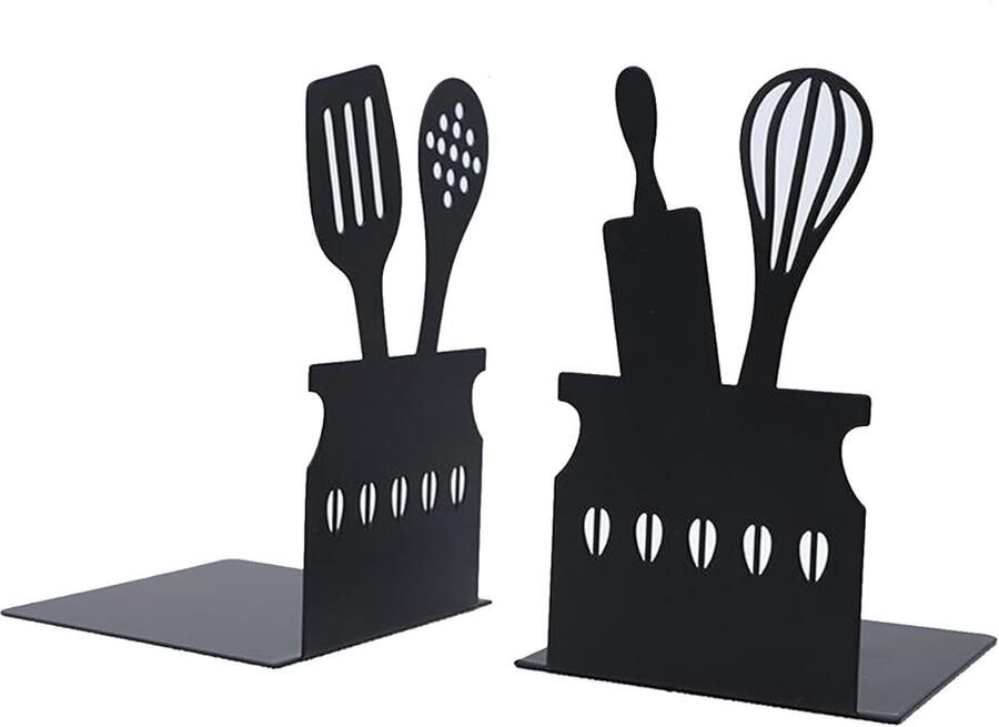 2-delige metalen boekenrek L-vormige boekensteunen bureau boekenplank kantooropbergruimte zwart