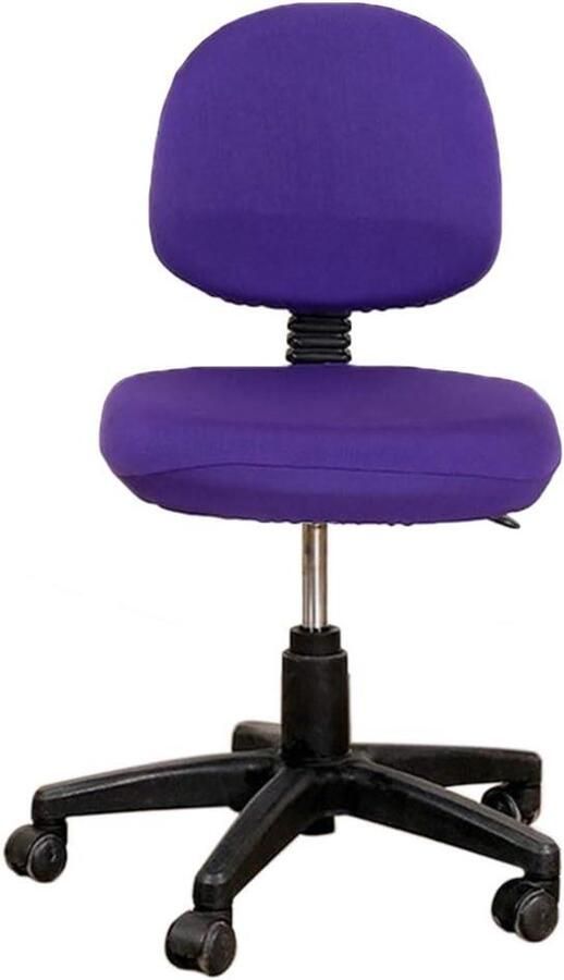 2-delige Rekbare Verwijderbare Wasbare Stoelhoezen voor Bureaustoelen Roterende Rugleuningen en Kussenbeschermers Universeel (Paars)