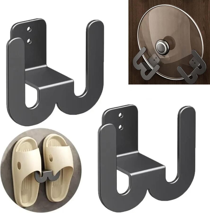 2-delige schoenenrek voor aan de muur hangend schoenenrek voor de voordeur geen boren vereist schoenenrek 8 6 x 4 5 x 8 5 cm (zwart)