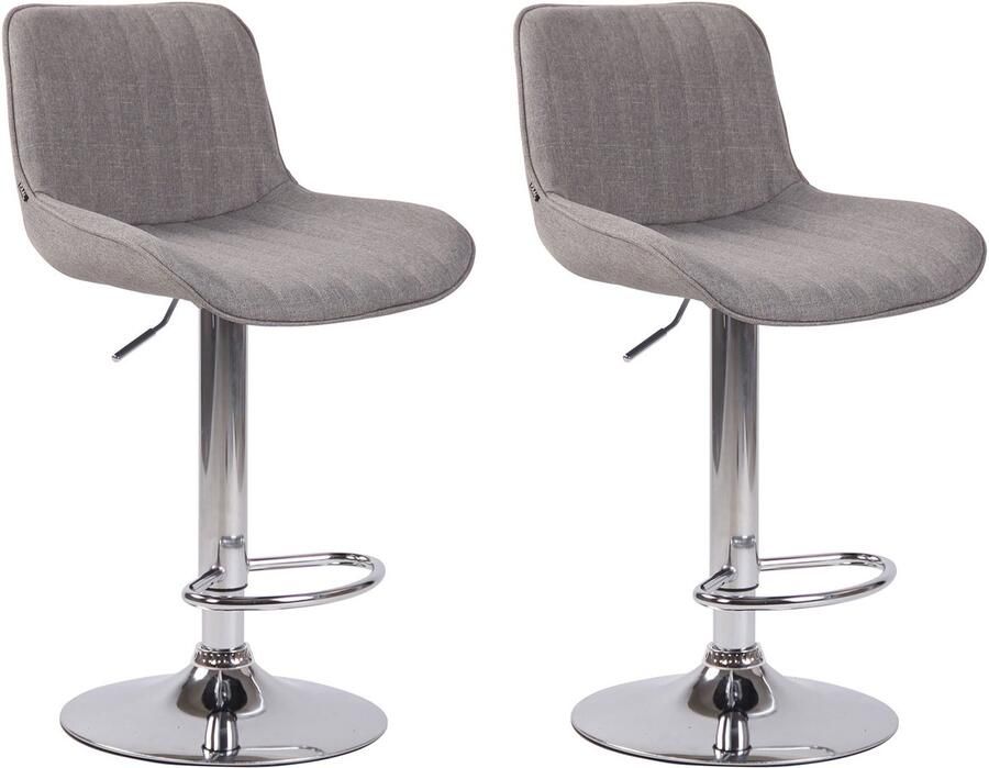 2-delige set Barkrukken Hoge Krukken Comfortabele verstelbare zithoogte 60-82 cm Stof