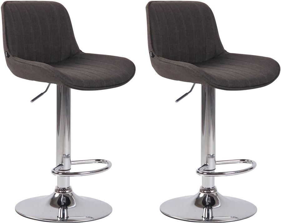 2-delige set Barkrukken Hoge Krukken Comfortabele verstelbare zithoogte 60-82 cm Stof