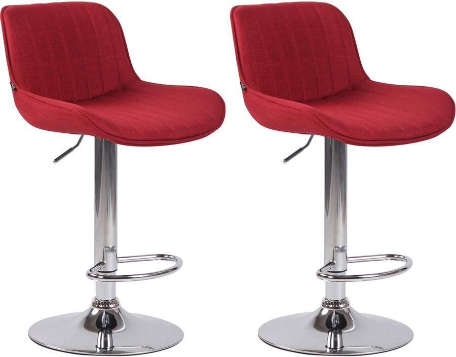 2-delige set Barkrukken Hoge Krukken Comfortabele verstelbare zithoogte 60-82 cm Stof