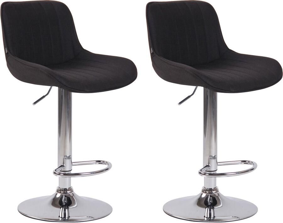 2-delige set Barkrukken Hoge Krukken Comfortabele verstelbare zithoogte 60-82 cm Stof