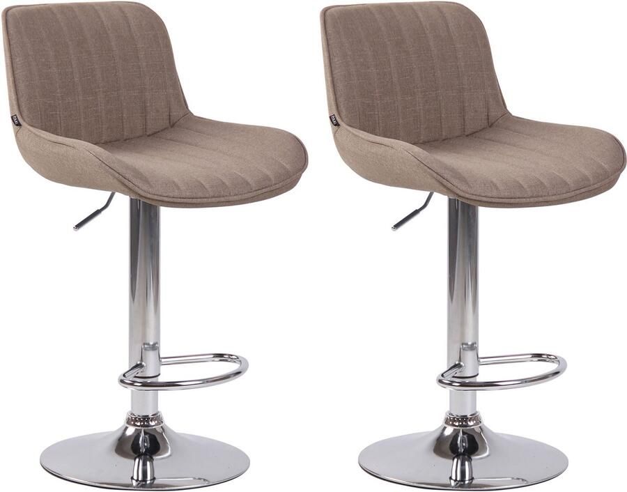 2-delige set Barkrukken Hoge Krukken Comfortabele verstelbare zithoogte 60-82 cm Stof