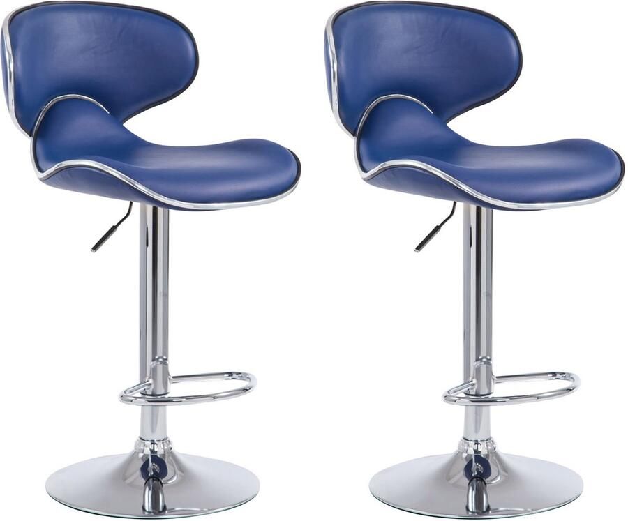 2-delige Set Barkrukken Hoge Krukken Comfortabele Zithouding Kunstleer