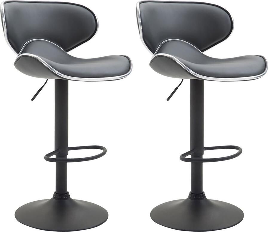 2-delige Set Barkrukken Hoge Krukken Comfortabele Zithouding Kunstleer