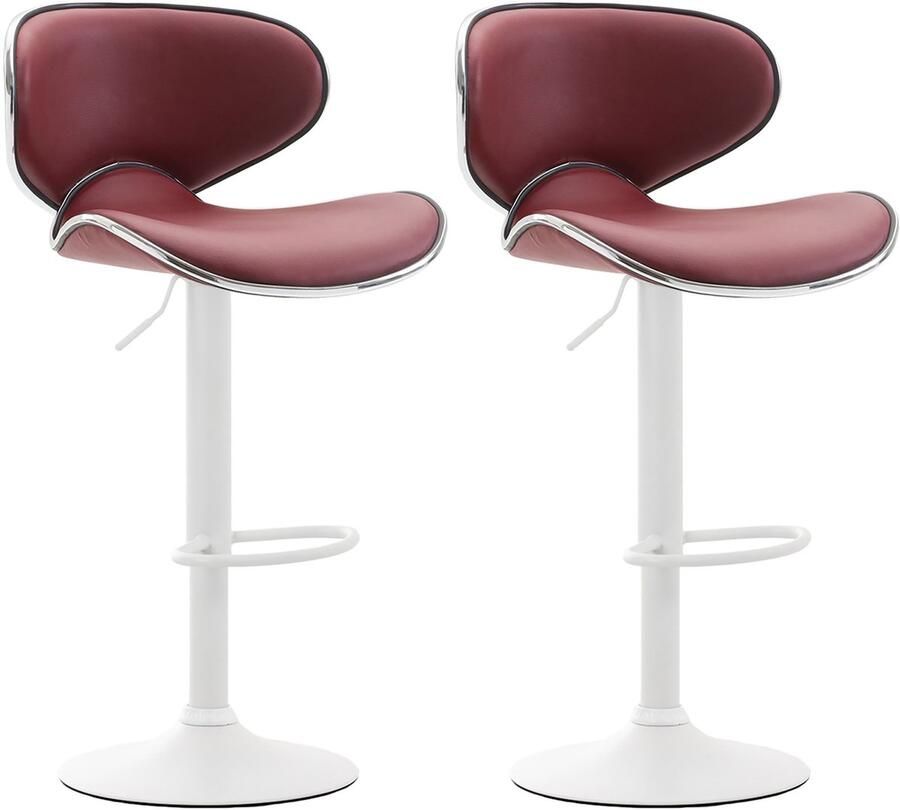 2-delige Set Barkrukken Hoge Krukken Comfortabele Zithouding Kunstleer