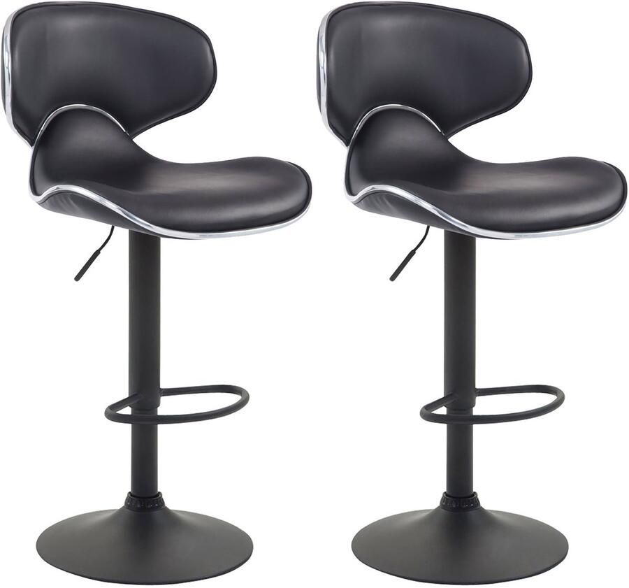 2-delige Set Barkrukken Hoge Krukken Comfortabele Zithouding Kunstleer