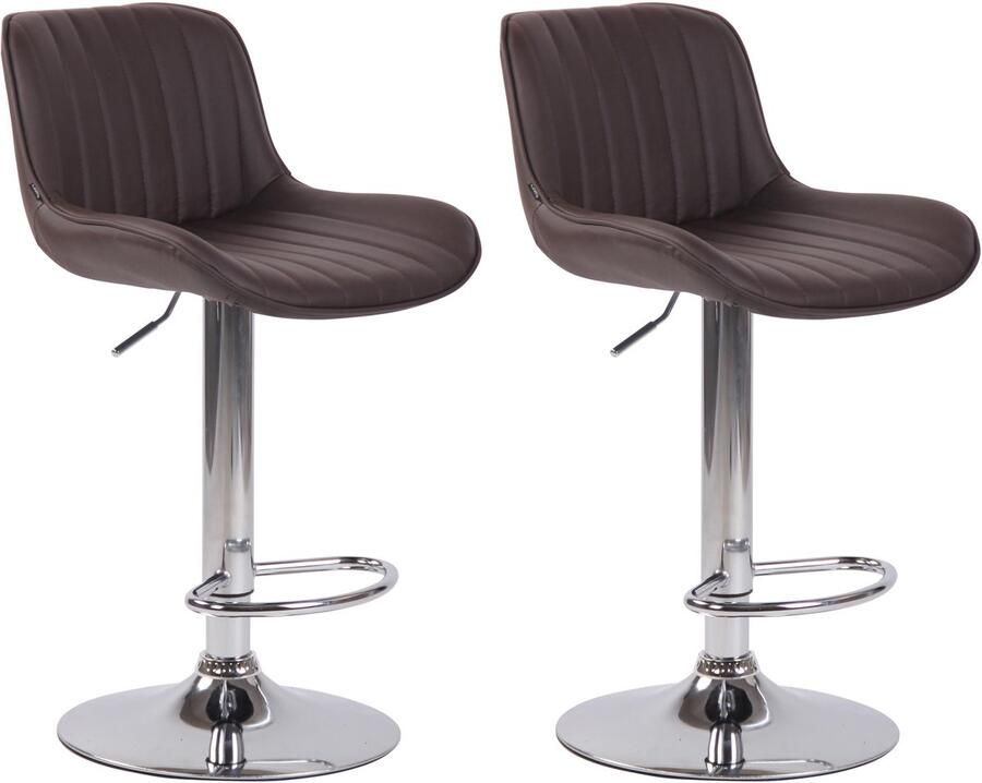 2-delige Set Barkrukken Hoge Krukken Onderhoudsvriendelijk Kunstleer