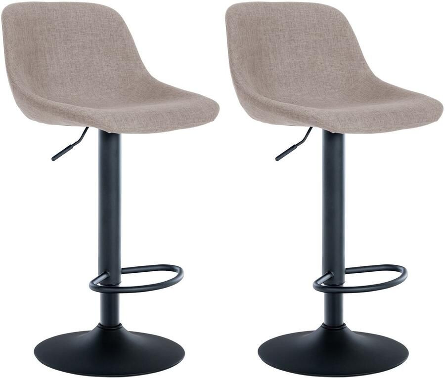 2-delige Set Barkrukken Krukken Hoog Zitcomfort Inclusief Voetensteun en Draaifunctie