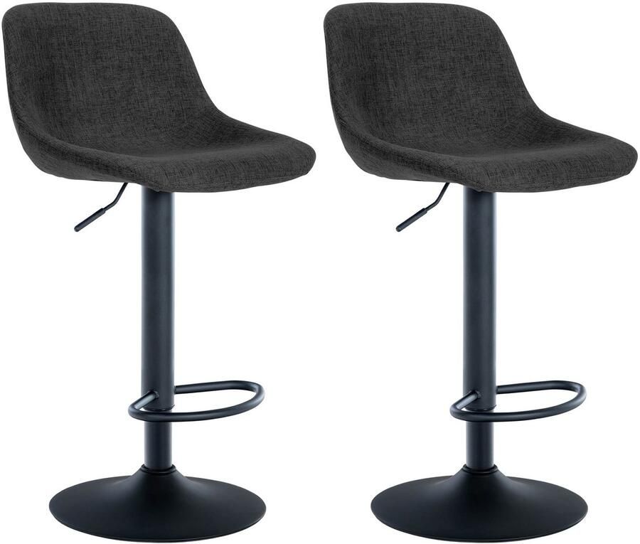 2-delige Set Barkrukken Krukken Hoog Zitcomfort Inclusief Voetensteun en Draaifunctie