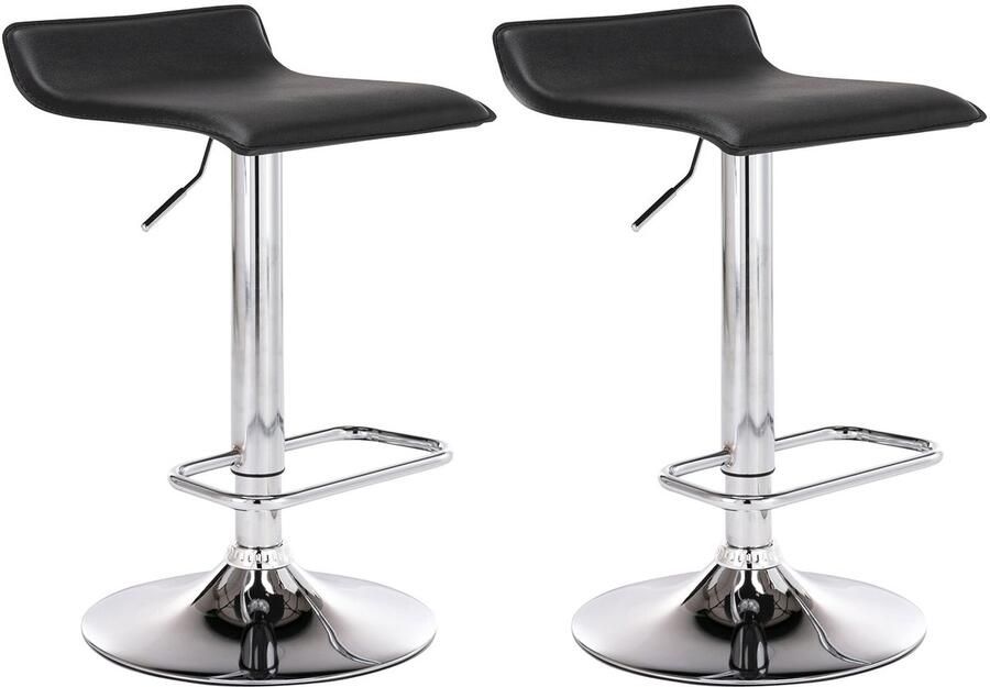 2-delige Set Barkrukken Krukken Traploos Verstelbare Hoogte Kunstleren Bekleding