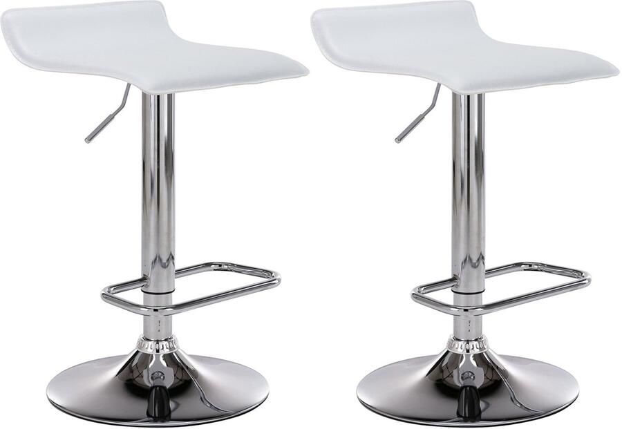 2-delige Set Barkrukken Krukken Traploos Verstelbare Hoogte Kunstleren Bekleding