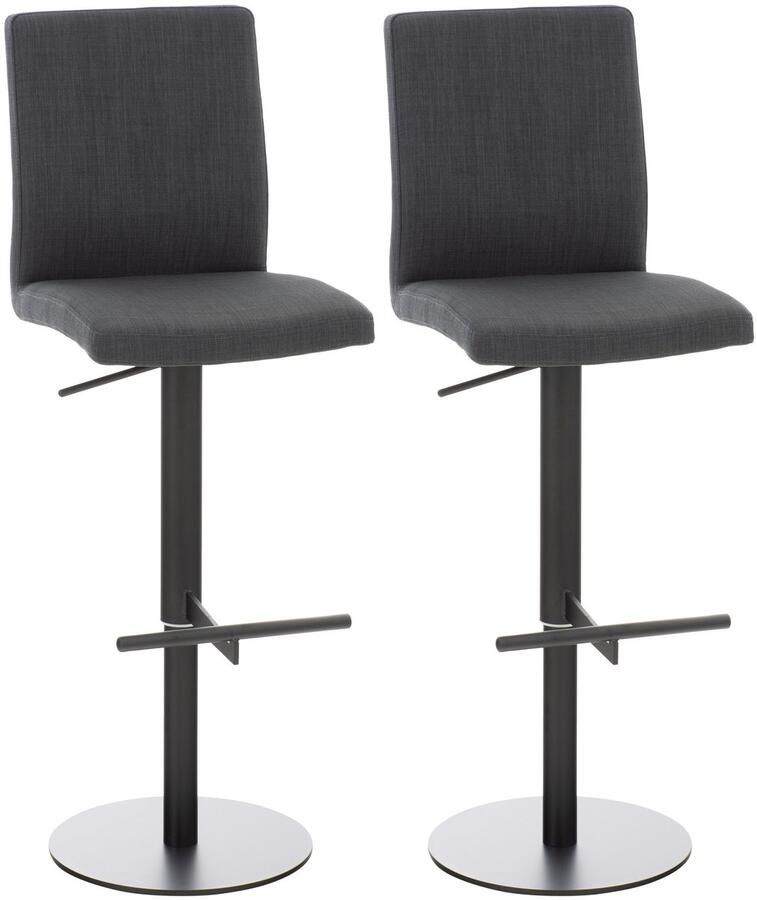 2-delige Set Barkrukken Stijlvolle Krukken Hoogteverstelbaar Comfort Stoffen Bekleding