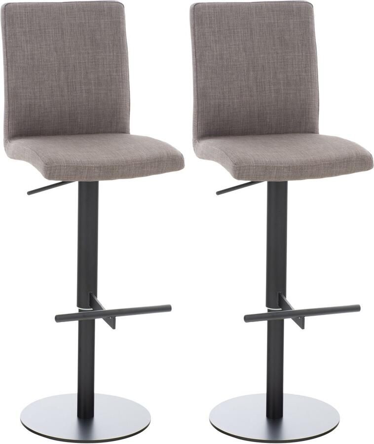 2-delige Set Barkrukken Stijlvolle Krukken Hoogteverstelbaar Comfort Stoffen Bekleding