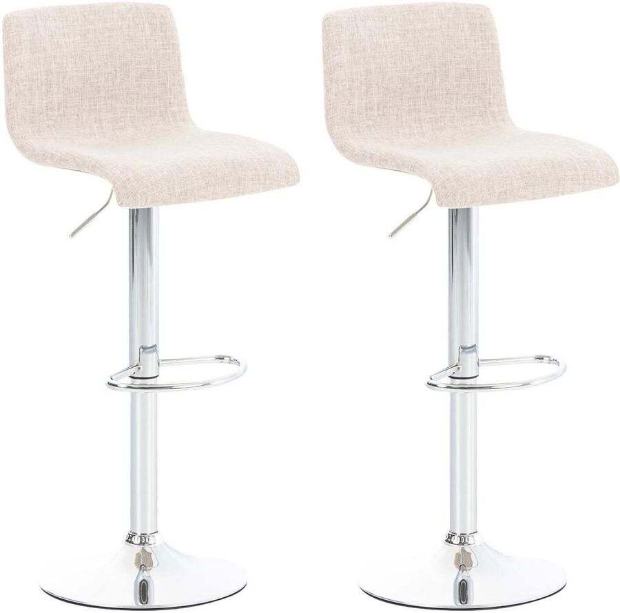 2-delige Set Barkrukken Stoffen Zitting Bistrostoelen Ergonomisch Comfortabel