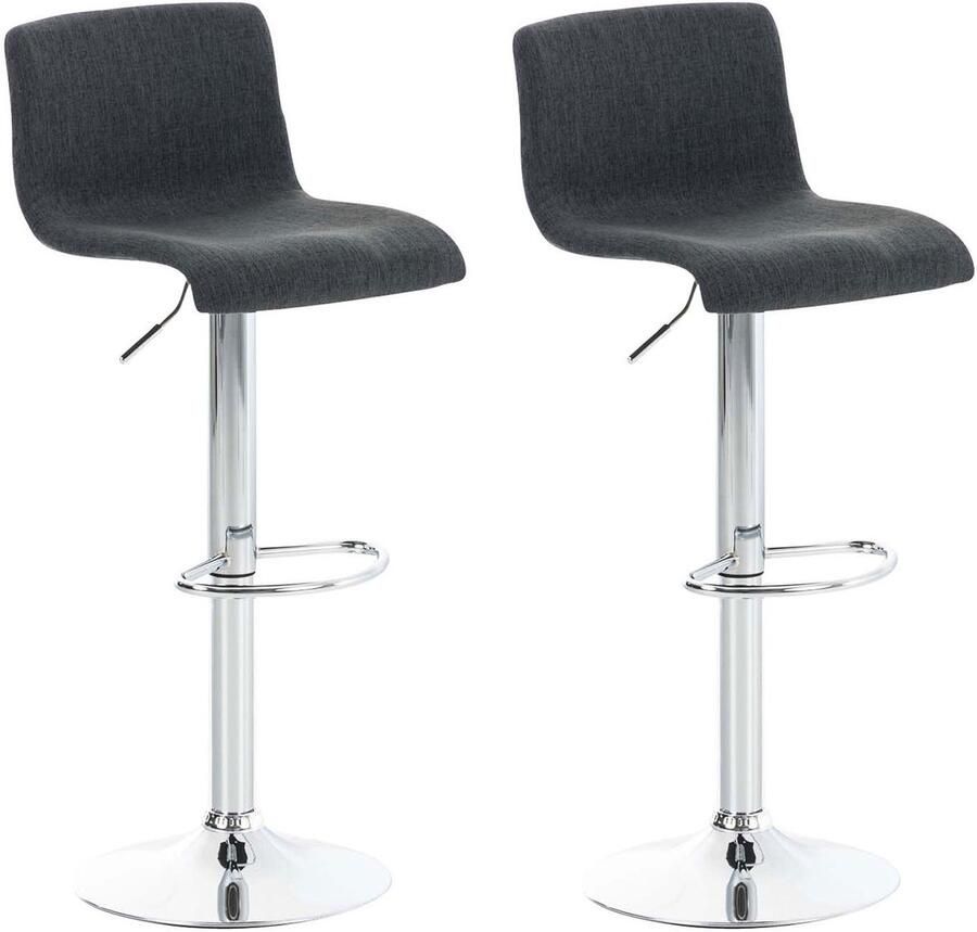 2-delige Set Barkrukken Stoffen Zitting Bistrostoelen Ergonomisch Comfortabel