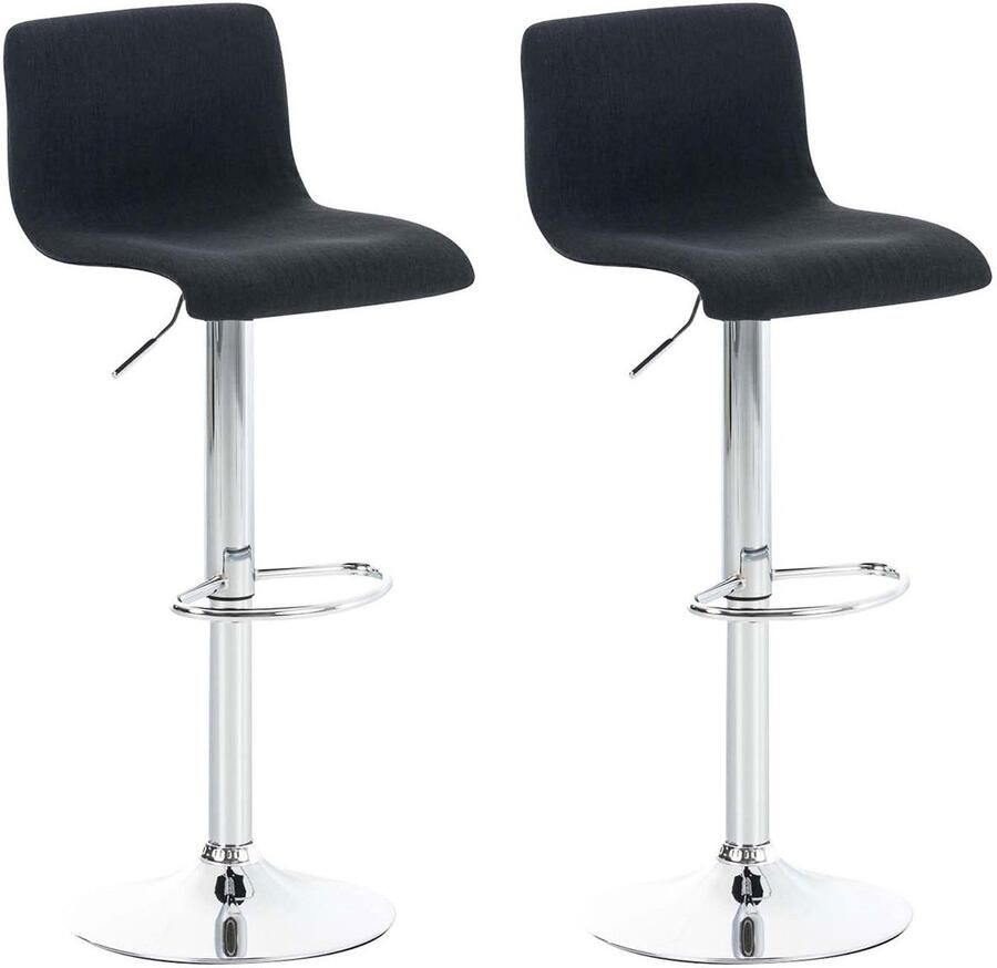 2-delige Set Barkrukken Stoffen Zitting Bistrostoelen Ergonomisch Comfortabel