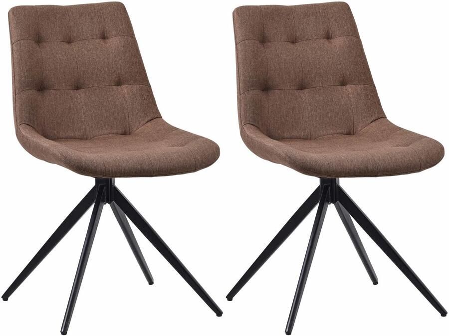 2-delige Set Eetkamerstoel Keukenstoel 180 Graden Draaifunctie