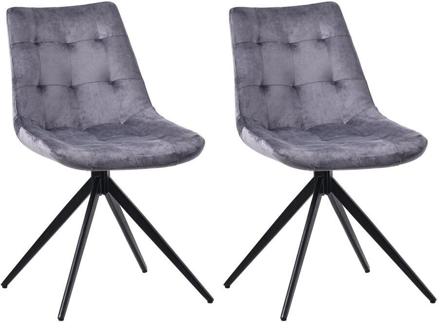 2-delige Set Eetkamerstoel Keukenstoel 180 Graden Draaifunctie