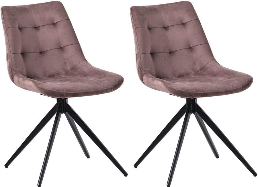 2-delige Set Eetkamerstoel Keukenstoel 180 Graden Draaifunctie