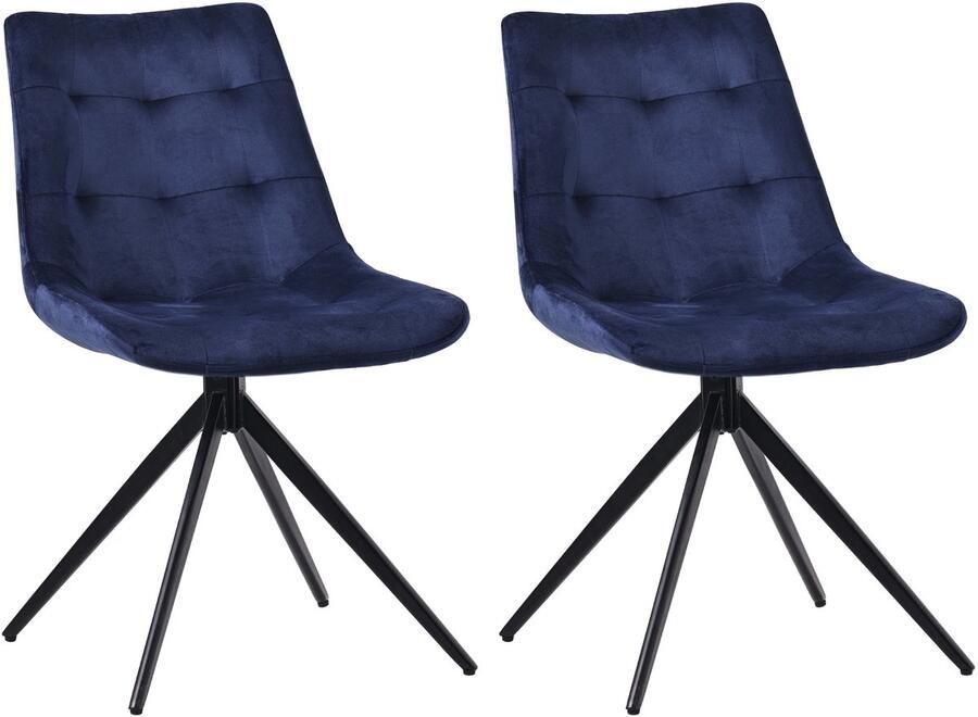 2-delige Set Eetkamerstoel Keukenstoel 180 Graden Draaifunctie