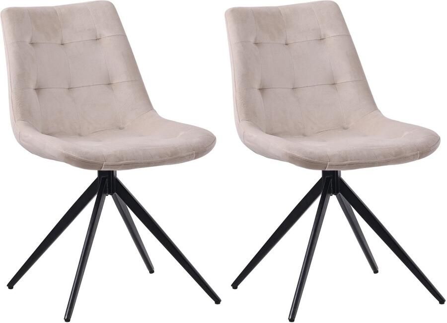 2-delige Set Eetkamerstoel Keukenstoel 180 Graden Draaifunctie