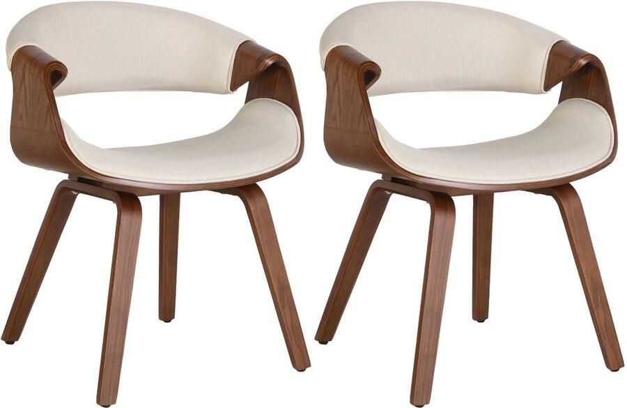 2-delige set Eetkamerstoelen Comfortabele Stoelen Ondersteunende Rugleuning