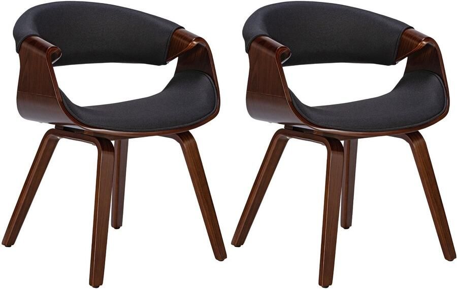 2-delige set Eetkamerstoelen Comfortabele Stoelen Ondersteunende Rugleuning