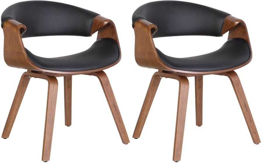 2-delige set Eetkamerstoelen Comfortabele Stoelen Ondersteunende Rugleuning