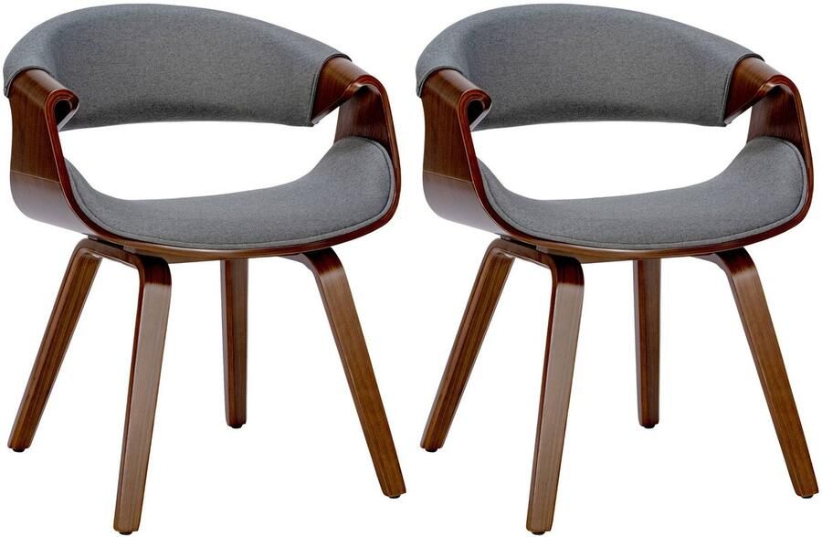 2-delige set Eetkamerstoelen Comfortabele Stoelen Ondersteunende Rugleuning