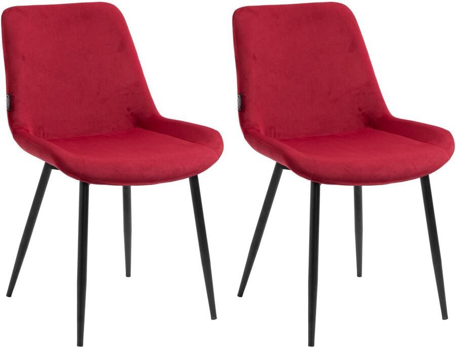 2-delige set Eetkamerstoelen Fluwelen Kuipstoelen Hoog Zitcomfort