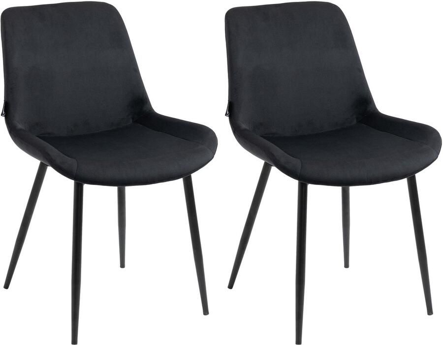 2-delige set Eetkamerstoelen Fluwelen Kuipstoelen Hoog Zitcomfort