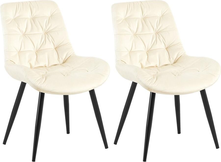2-delige set Eetkamerstoelen Fluwelen Stoelen Hoog Zitcomfort