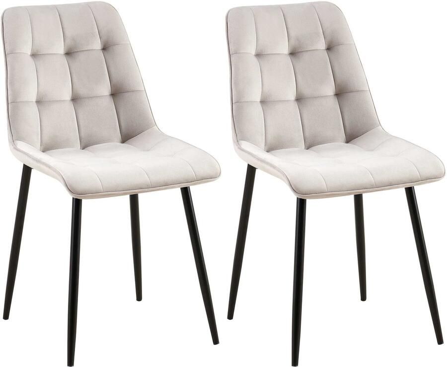 2-delige set Eetkamerstoelen Fluwelen Stoelen Hoog Zitcomfort